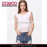 Fashion Women Ladies White Sleeveless Hollow Crop Chiffon Vest Tank Top thumbnail-1