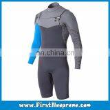Custom Fit 2/3MM Premium Neoprene CR Men Long Sleeve Watersports Shorty Wetsuit thumbnail-5