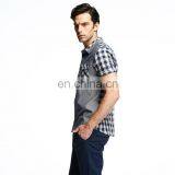 T-MSS021 Top Quality Splicing Slim Fit Casual Summer Style Fashion Men Shirt thumbnail-4
