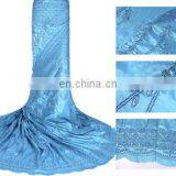 2015 Summer New Blue Satin lace fabirc for wedding dress