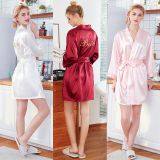 Nightgown Wedding Makeup Gown Embroidery Bride Cardigan Gown Bride Bridesmaid Morning Gown thumbnail-1