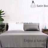 Luxury Famous Brand Microfiber White Super Queen King Size 4 Piece Satin Bedroom Home Bedding Comfort Set thumbnail-1