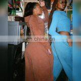 Women Sexy Long Sleeve Cardigan Hooded Top Jogger Pants Tracksuit Two Piece Set thumbnail-6