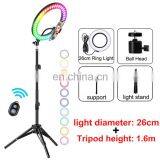 New Arrival 10 Inch Led Selfie Ring Light With Tripod 32 Colors Video Phone Clip Usb Makeup Rgb Ring Light thumbnail-3