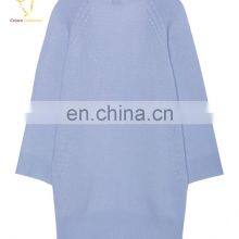 Loose Skyblue Latest Fashion Ladies Woolen Long Cardigan thumbnail-4