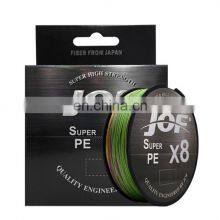 JOF 8 Stands 100m 150m 300m 500m Box Packaging Polyethylene Easy Cutting Water Braided Abrasion Resistance PE 8 x Fishing Line