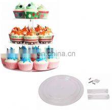 High Quality Transparent Acrylic Three Layer Cake Stand