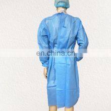 Blue Disposable Isolation Gown PP 25gsm Polypropylene Lab Gowns Knit Cuffs Long Sleeves Cpe Isolation Gown thumbnail-3