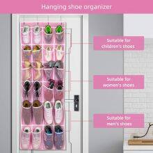 Over The Door Shoe Organizer, Hanging Shoe Organizer With 24 Mesh Large Pockets Door Shoe Rack Organizer for Men Women Kids Hanging Shoe Storage Bag thumbnail-5