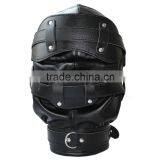 Heavy Duty Padded Locking Leather Hood