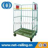 Foldable Logistic Warehouse Steel Wire Rolling Cage Cart