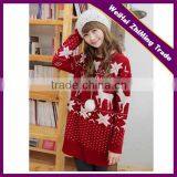 Women Unique Red Long Loose Christmas Jumpers thumbnail-1