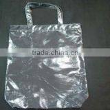 metallic effect silver non woven shopping bag