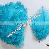 Natural Craft Ostrich Feather Fabric And Blue Decoration Ostrich Feather Coat thumbnail-4