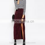 Suede petticoat jupe bodycon skirt dress maxi design women apparel supplier