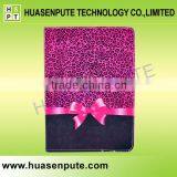 Compatible Brand and PU Material Pink Leopard Pattern Cover for IPad5 Stand Case