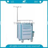 AG-IT004A1 CE ISO mobile plastic hospital medical abs nursing trolley