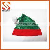 SJ-6731 30*40 Red Velvet Christmas Hat Gold Snowflake Print Santa Hat thumbnail-5