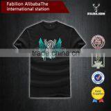 Black Round Collar Personality Cotton T-shirt for Boys Fashion t Shirt