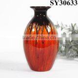Orange Glazed Ceramic Large Flower Vase thumbnail-4