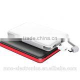 Full Color Logo Printing Premium Black and White Color Leather Power Bank Charger With Full Color Logo Printing