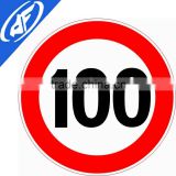 Reflective adhesive 100 yard limit Road sign