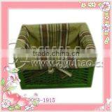 Colored Lined Wicker Bread Basket For Kitchen Cabinet thumbnail-1