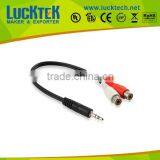 Audio/vedio Cable,3.5mm Male TO 2*RCA Female Cable, High Qulity