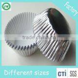 Forma de Bolo 25 Pcs Silver Foil Cake Liners Paper Cup Muffin Cases for Wedding Cake Decoration thumbnail-1