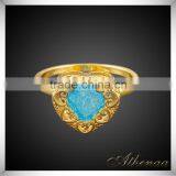 Beautiful Green Diamond Inlaid Heart Shape Single Stone Ring Designs thumbnail-2