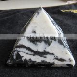 hot sales black&white natural zebra rock stone pyramid model