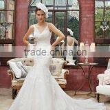 W220 2016 New Simple Generous V-Neck Spaghetti Women Wedding Dress thumbnail-2
