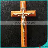 Wood Inspired Bronze Wall Cross Crucifix Jesus Christ thumbnail-2