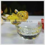 Optical Bird Yellow Crystal Figurines For Home Decortion