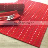 30*45cm easy-clean good color fastenss ribbed jacquard colorful chritsmas table mats