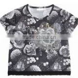 custom logo imprinted girls black flower top boys33