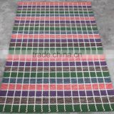 hand woven flat weave Green/Red/Purple colour wool rugs