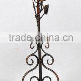metal handicraft floor standing pillar black wrought iron candle holder(XY13853)