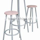 Stainless steel bar table and two stools