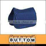 Horse Saddle Pad Navy Polyester Horse Saddle Pad With Navy Edging and Navy Cord Contoured Wither Flannel Back Saddle Pad Navy thumbnail-1