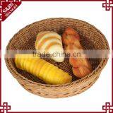 S&D Wholesale Plastic Cheap Natural Wicker Furit Storage Basket Rattan Storage Tray Plate