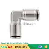 China supplier JULY nickel plating brass elbow pneumatic air hose fittings