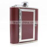 Stainless Steel Wine Bottle , Leather Hip Flasks thumbnail-2
