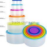 Rainbow Food Storage, 7pcs Plastic Food Container, Round Storage Box. thumbnail-1