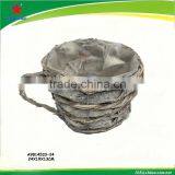 Wash White Birch Christmas Decor Flower Pot With Handle thumbnail-1