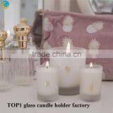 Frosted Glass Flickering Silver Stem Votive Holder thumbnail-6