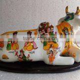 Indian Handicraft Hand Painted Resin Kamdhenu Cow thumbnail-4