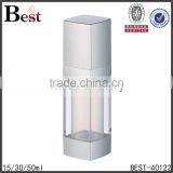 Cosmetic Packaging Best Seller 15ml 30ml 50ml Fancy Square Clear Double Tube Airless Lotion Pump Bottle With Silver Pump thumbnail-2