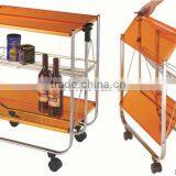 Easy Folding Kitchen Serving Trolley Cart thumbnail-1