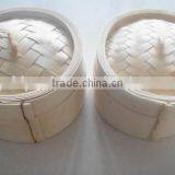 5" Diameter Chinese Natural Designed Bamboo Dim Sum Steamer thumbnail-5